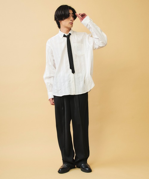 DAWNCE ワイドパンツ スラックス タックワイドイージースラックス