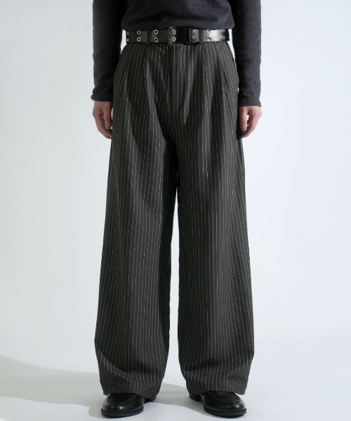 NOIZY ワイドパンツ スラックス two tuck baggy trousers/ツータック