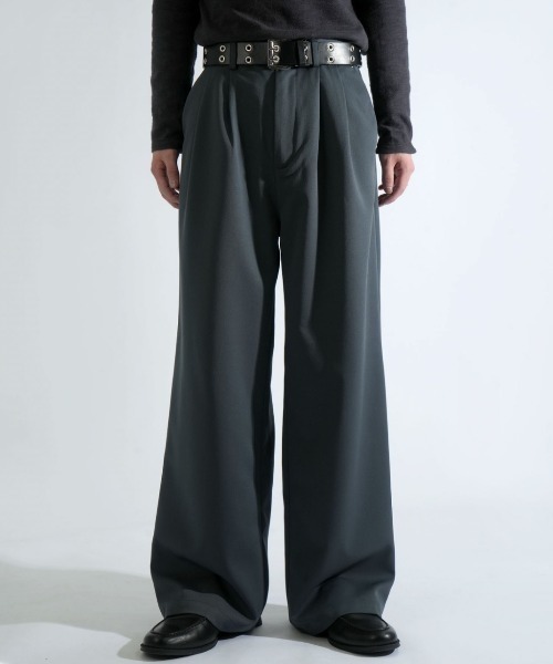 NOIZY ワイドパンツ スラックス two tuck baggy trousers/ツータック