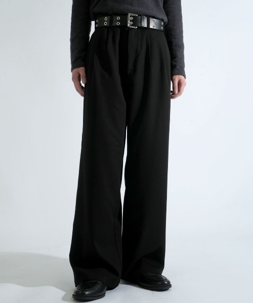 NOIZY ワイドパンツ スラックス two tuck baggy trousers/ツータック
