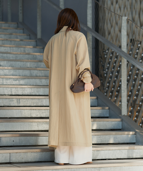 専用【美品】プラージュ 23SS Balmacaan コート 薄手 ベージュ36 plage（プラージュ） コート アウター Sway Balmacaan コート