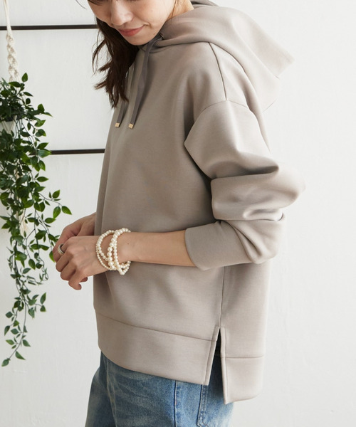 「ikka」 プルオーバーパーカー L モカ レディース_画像5