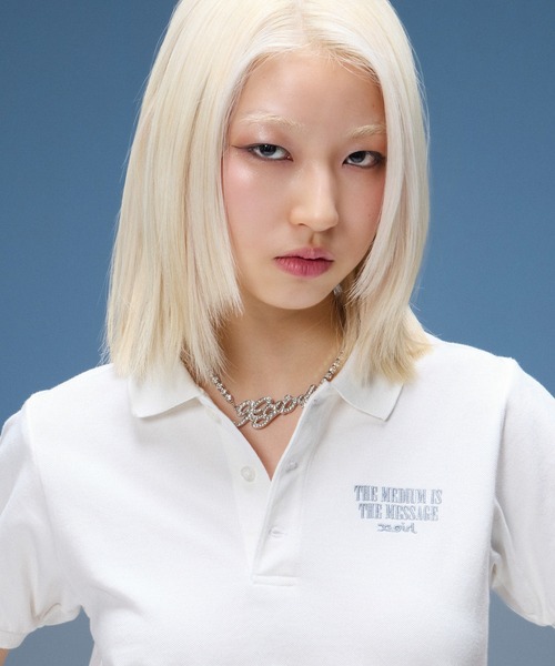 X-girl（エックスガール） ポロシャツ ポロ VINTAGE LABEL FACE BABY