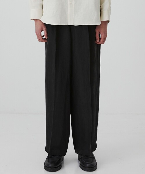パンツ VINTAGE SILK LINEN 3タックスラックス メンズの画像