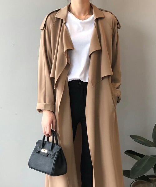 「COCOMOMO」 トレンチコート L グリーン レディース_画像7