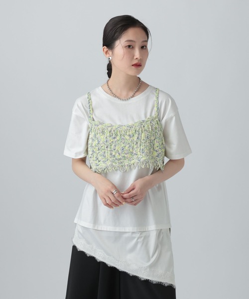 LEPSIM（レプシィム） tシャツ 半袖 サテンレースドッキングT 668376
