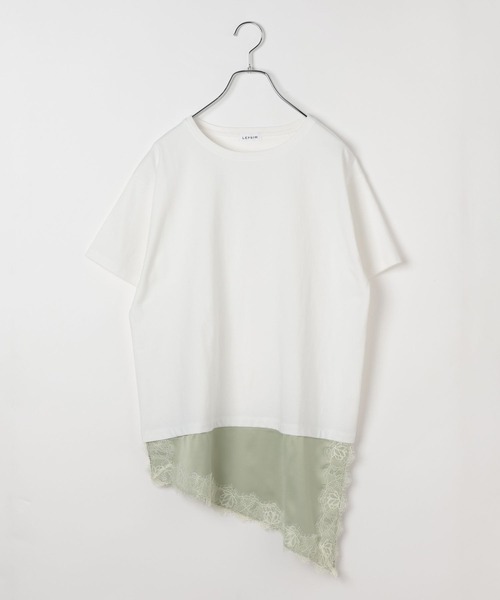 LEPSIM（レプシィム） tシャツ 半袖 サテンレースドッキングT 668376