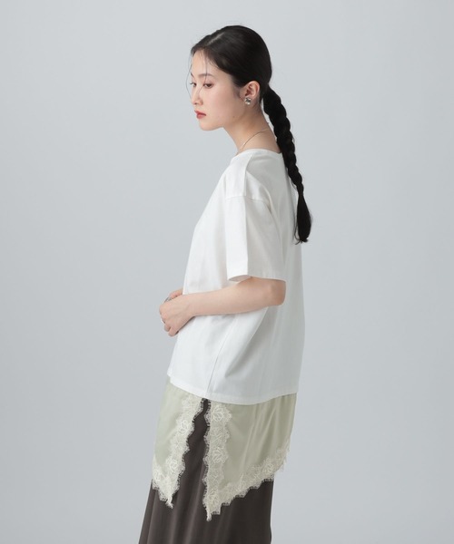 LEPSIM（レプシィム） tシャツ 半袖 サテンレースドッキングT 668376