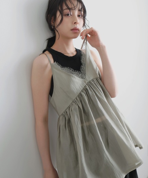 シアーレース キャミソール アイボリー　STRENESSE 未使用品　新古 LIAN（リアン） キャミソール レースシアーキャミ : ZOZOTOWN Yahoo!店