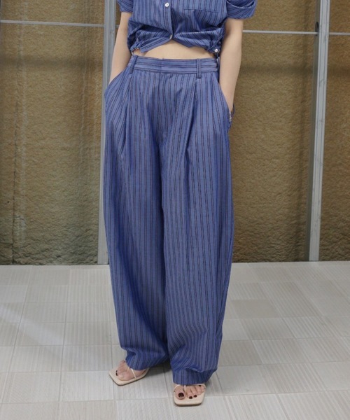 Ameri（アメリ） ワイドパンツ パンツ MULTI STRIPE EGG PANTS