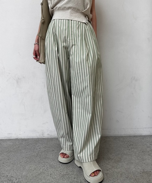 Ameri（アメリ） ワイドパンツ パンツ MULTI STRIPE EGG PANTS