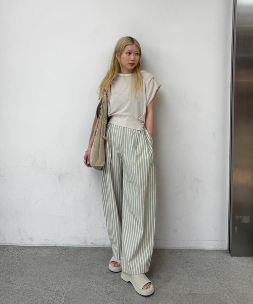 Ameri（アメリ） ワイドパンツ パンツ MULTI STRIPE EGG PANTS