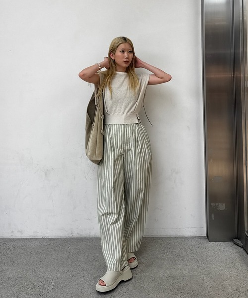Ameri（アメリ） ワイドパンツ パンツ MULTI STRIPE EGG PANTS