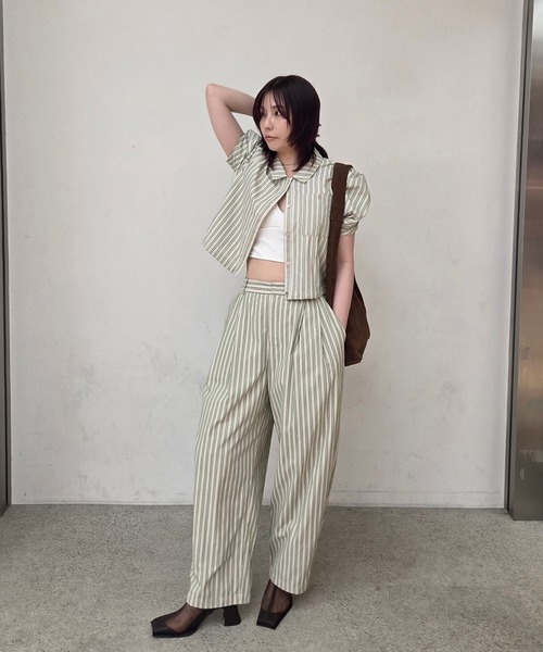 Ameri（アメリ） ワイドパンツ パンツ MULTI STRIPE EGG PANTS