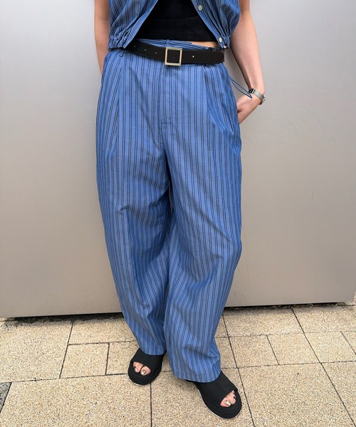 Ameri（アメリ） ワイドパンツ パンツ MULTI STRIPE EGG PANTS