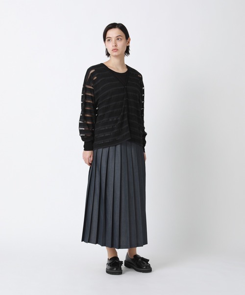 「ZUCCa」 プリーツスカート S size ネイビー レディース_画像6