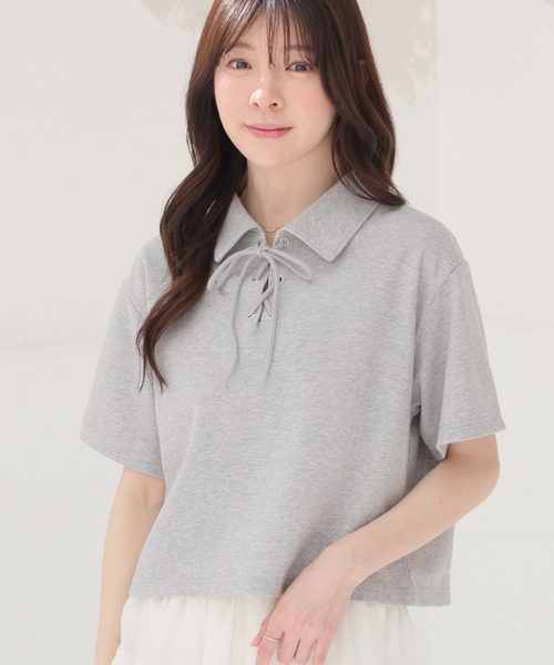 Honeys（ハニーズ） tシャツ 半袖 レースアップトップス レディース