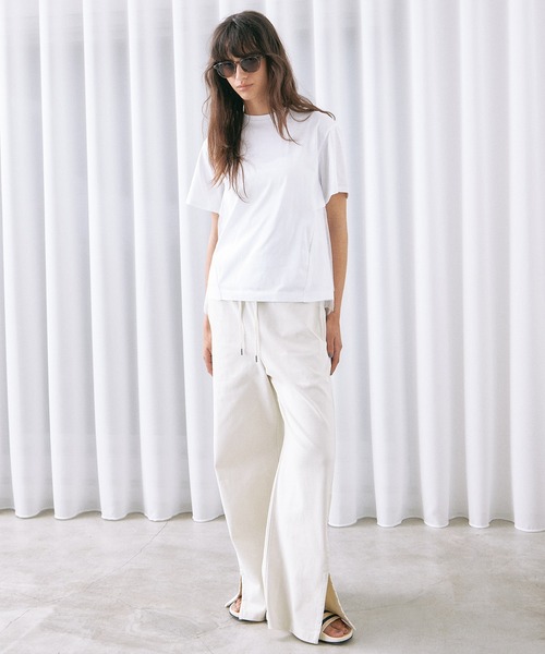 tシャツ チュールパネルAラインTシャツ / Tulle Panel A-Line T-Shirt レディースの画像