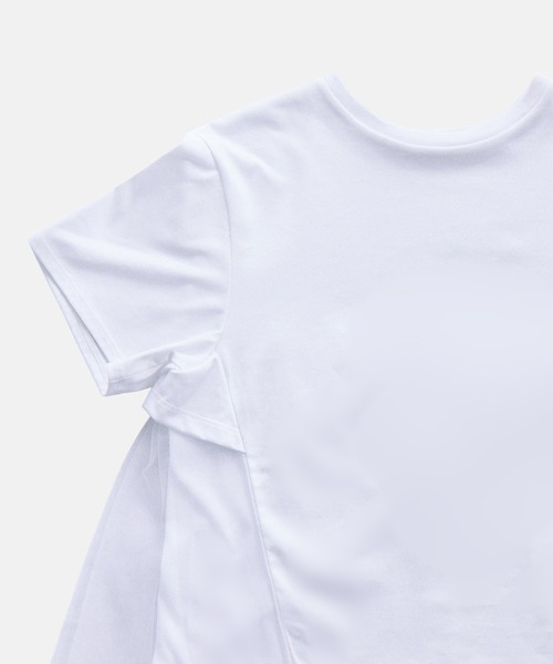 tシャツ チュールパネルAラインTシャツ / Tulle Panel A-Line T-Shirt レディースの画像