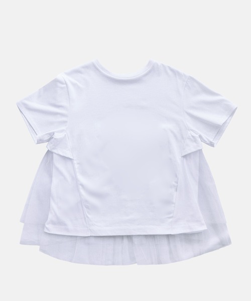 tシャツ チュールパネルAラインTシャツ / Tulle Panel A-Line T-Shirt レディースの画像