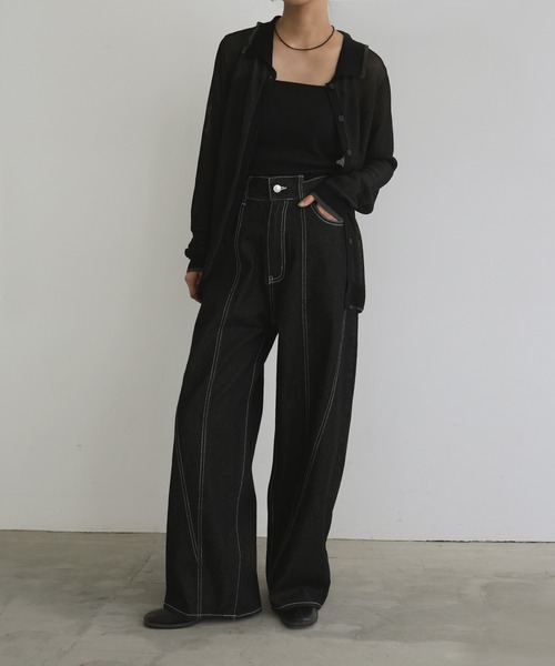 「hellam」 デニムパンツ SMALL インディゴブルー レディース_画像4