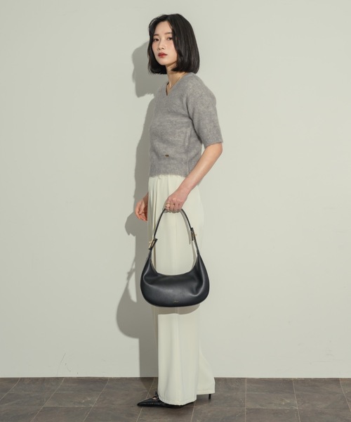 「NEUNA」 半袖ニット FREE グレー レディース_画像3