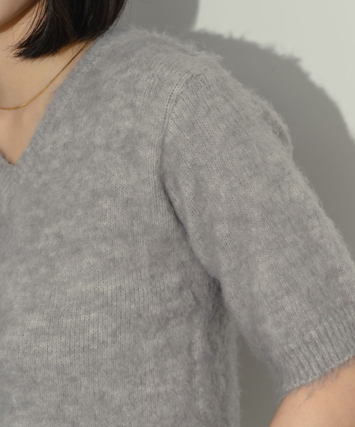 「NEUNA」 半袖ニット FREE グレー レディース_画像9