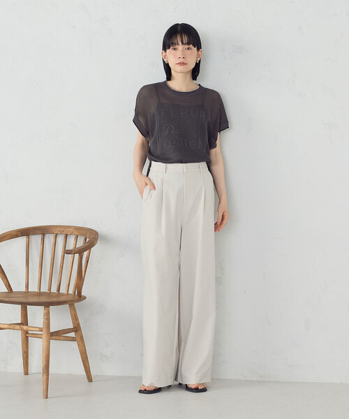 「COMME CA ISM」 チノパンツ LARGE ベージュ レディース_画像3