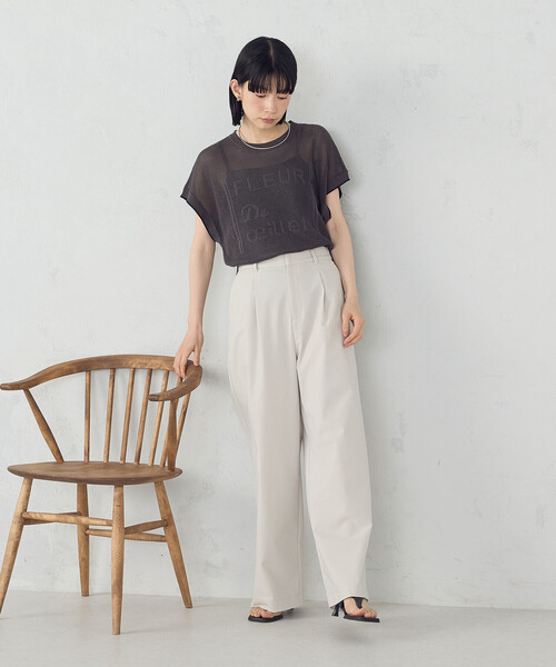 「COMME CA ISM」 チノパンツ LARGE ベージュ レディース_画像6