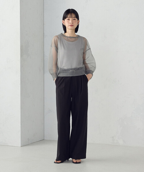「COMME CA ISM」 チノパンツ LARGE ベージュ レディース_画像9