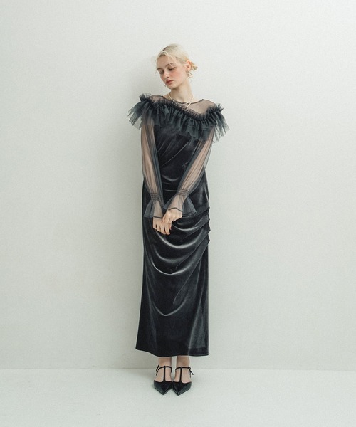 et.UNiVER ドレス Tulle cape dress : ZOZOTOWN Yahoo!店 - 通販