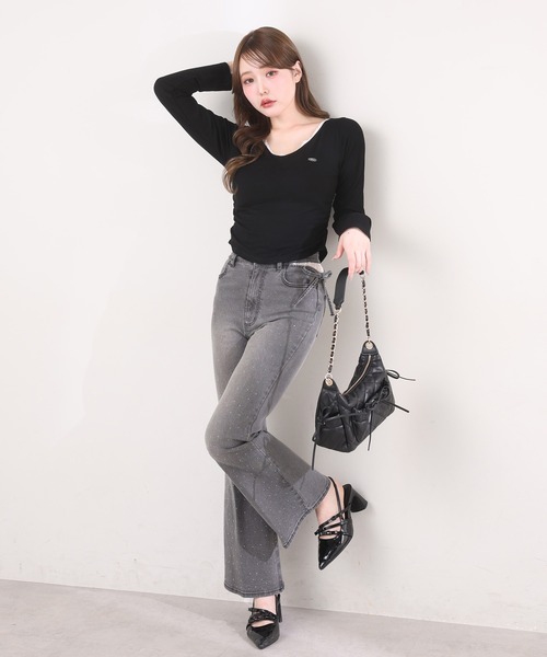 「one after another NICE CLAUP」 デニムパンツ SMALL ライトブルー レディース_画像6