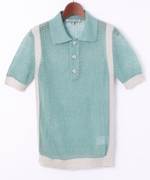 ポロシャツ ポロ MAISON PERE メゾンペール / メタリックポロニット ポロシャツ / 19PR0MA16 レディース