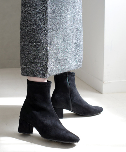 AmiAmi（アミアミ） ブーツ スクエアトゥストレッチショートブーツ