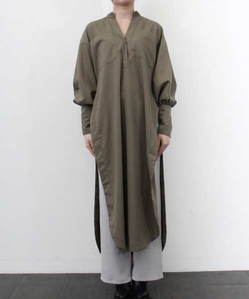 STYLEBLOCK シャツワンピース ツイルサイドスリットシャツ