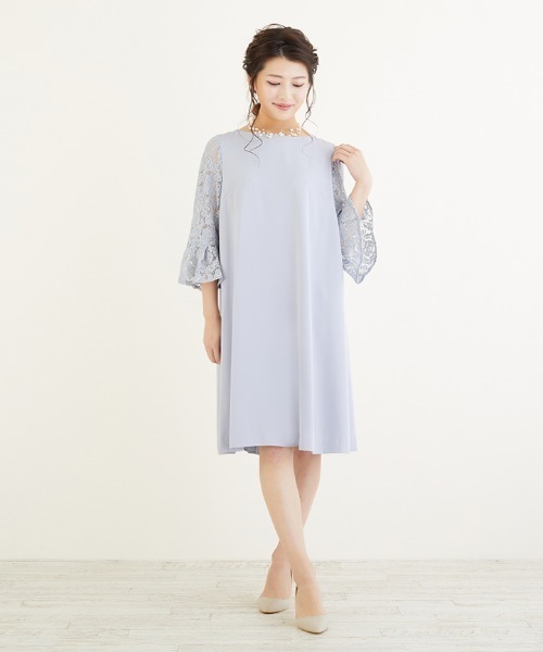 ベルベットのオープンバック付きプリーツドレス DRESS LAB ドレス 「結婚式/オケージョンドレス」Backプリーツ