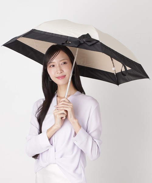 LANVIN en Bleu 日傘 折りたたみ傘 遮光 晴雨兼用 折りたたみ日傘 切り