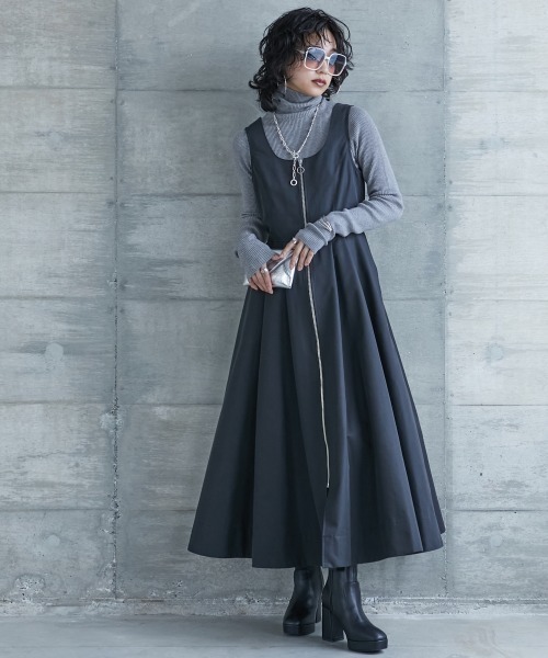 GEVS.（ジェイヴィス） ワンピース 「大きいサイズ」 フロントジップ