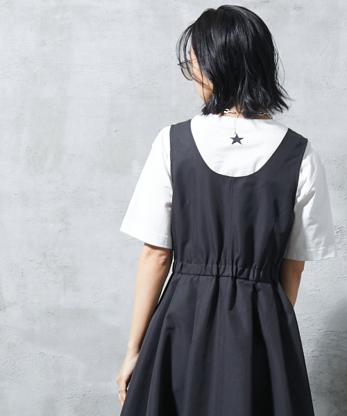ストレッチ　ワンピース　大きいサイズ　ブラック s113805-1.jpg