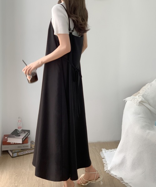 安心/国内発送【HOBBS】すっきりワンピース◇甘辛ミックス♪ ABITOKYO ワンピース リラックスロングキャミワンピース