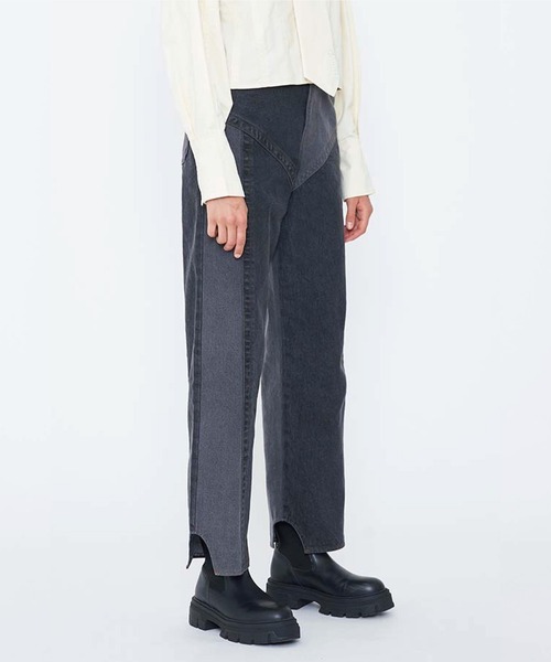 VIAVANDA COVERALLS ワイドデニム VIAVANDA ジーンズ デニム デニムパンツ WASHED SWITCHED DENIM