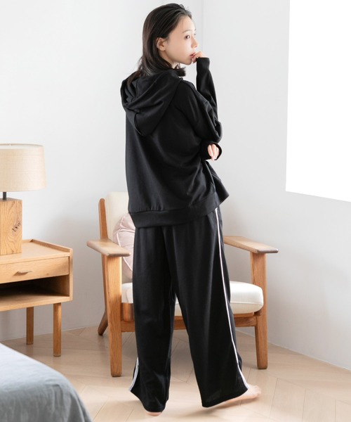 Dita パジャマ ルームウェア ベーシック裏毛ラインパンツ(単品