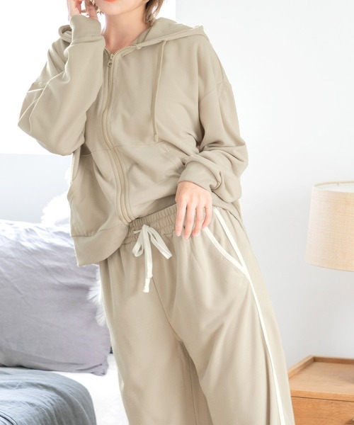 Dita パジャマ ルームウェア ベーシック裏毛ラインパンツ(単品