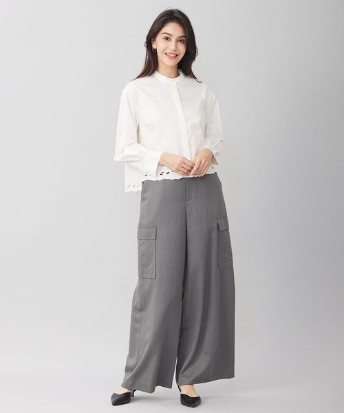 自由区（JIYU−KU）/【洗える】テンセルツィルカーゴ パンツ 自由区（ジユウク） カーゴパンツ 「洗える」テンセルツィルカーゴ