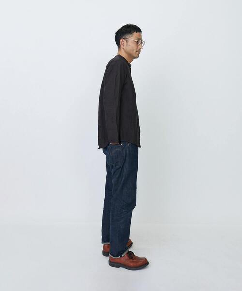 LOISIR ブラウス シャツ グランジリネンユニセックスシャツ