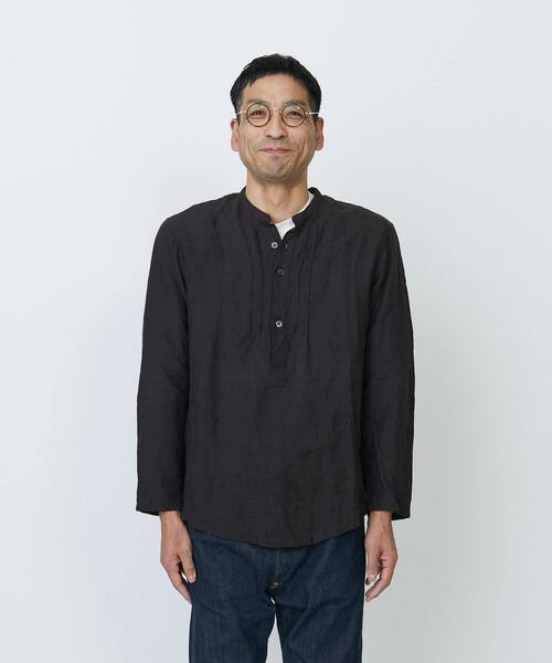 LOISIR コットン リネン ブラウス シャツ LOISIR ブラウス シャツ グランジリネンユニセックスシャツ