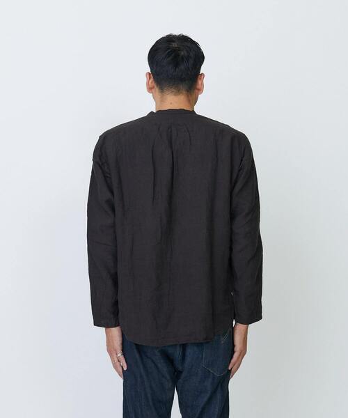 LOISIR ブラウス シャツ グランジリネンユニセックスシャツ