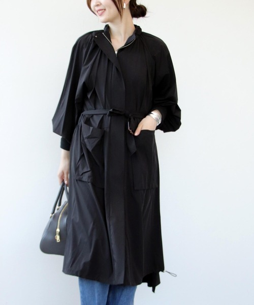 deres デレス feather long coat
