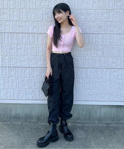 ribbon nylon cargo pants/リボンナイロンカーゴパンツ idem（イデム）の「ribbon nylon cargo pants/リボンナイロン