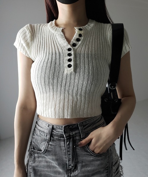 Me　Matin Kim ワンショルダースリーブレスニットトップ Me様専用 Matin Kim ワンショルダースリーブレスニットトップ